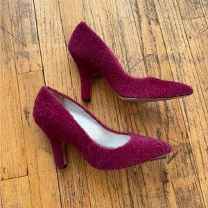 Furry Fuschia French Pumps